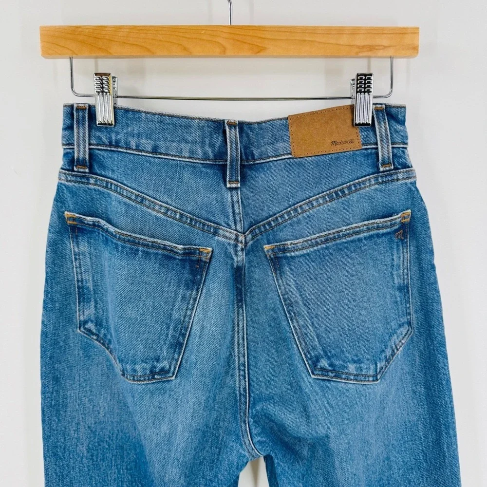 Madewell 90s Straight Crop Jeans High Rise Stretch Denim Blue Ankle‎ Size 24